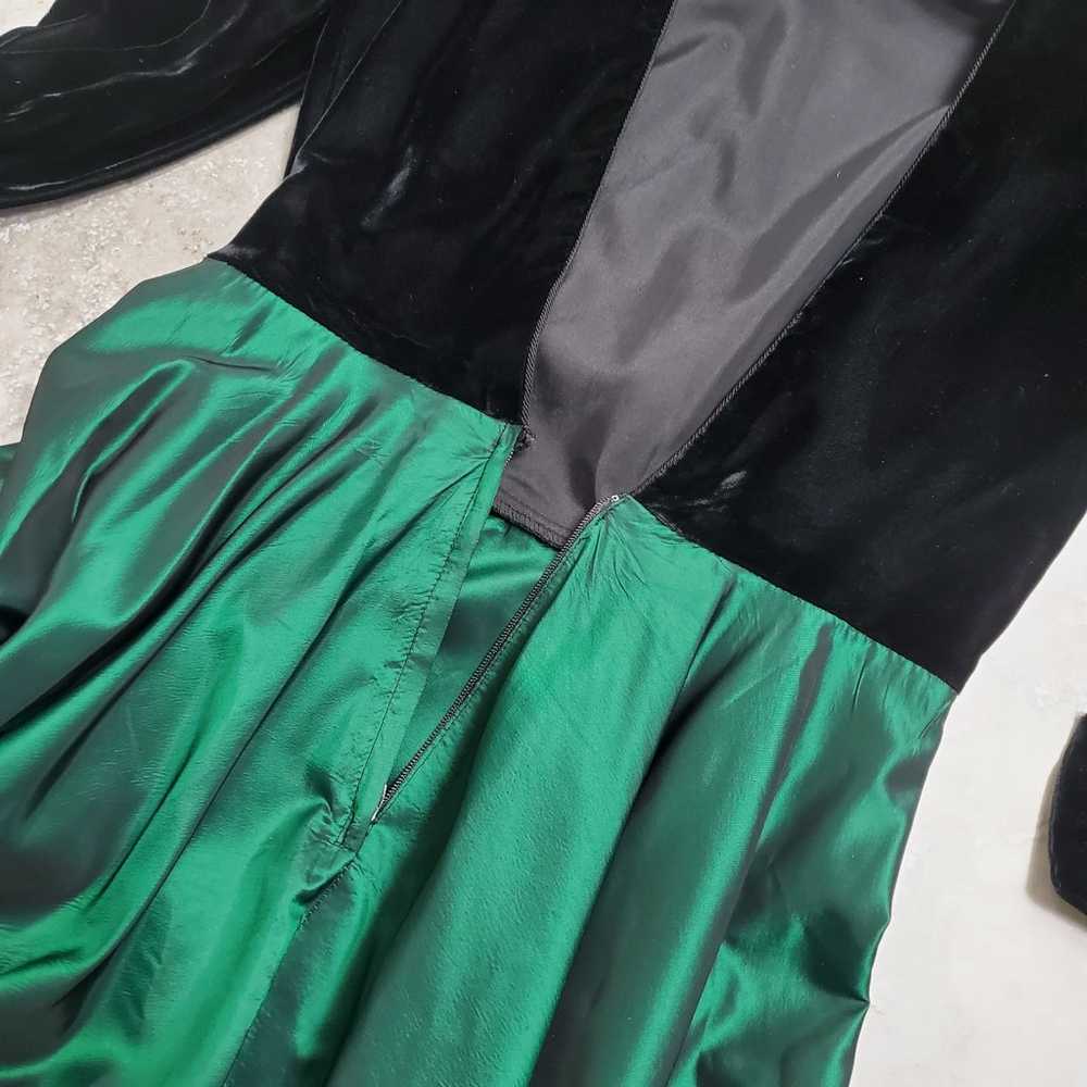 Vintage 80s Margie Darnell Dress Black Velvet Gre… - image 10