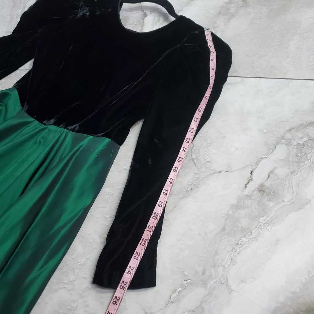 Vintage 80s Margie Darnell Dress Black Velvet Gre… - image 9