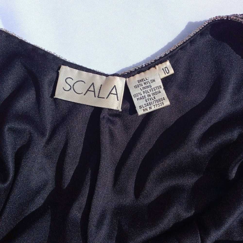 SCALA Vintage Black with Sequin & Beaded V-Neck D… - image 2