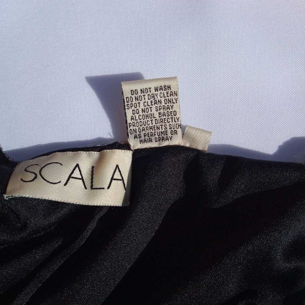 SCALA Vintage Black with Sequin & Beaded V-Neck D… - image 6