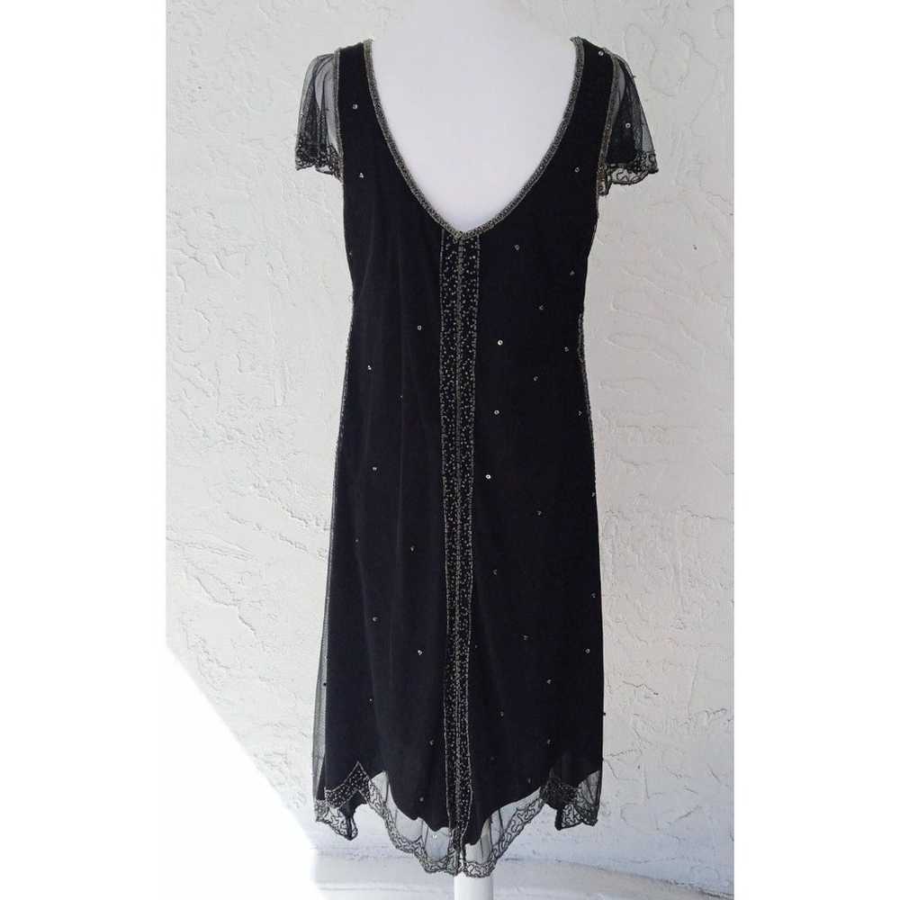 SCALA Vintage Black with Sequin & Beaded V-Neck D… - image 8