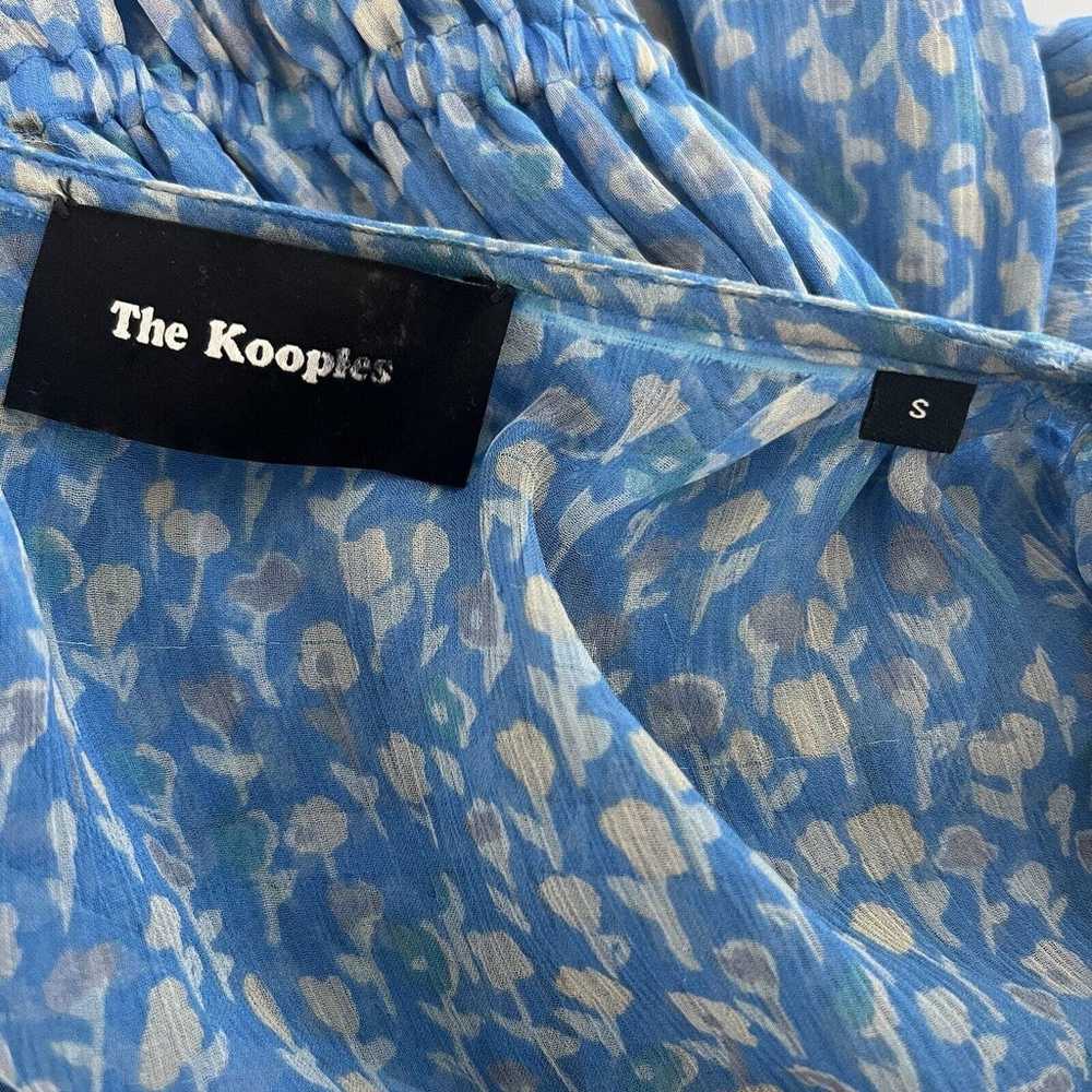 The Kooples Blue Lagoon Silk Floral Dot Ruffle Dr… - image 5