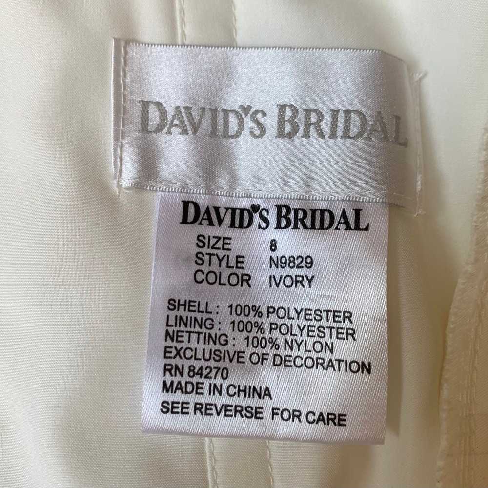 David’s Bridal ivory beaded lace strapless weddin… - image 5