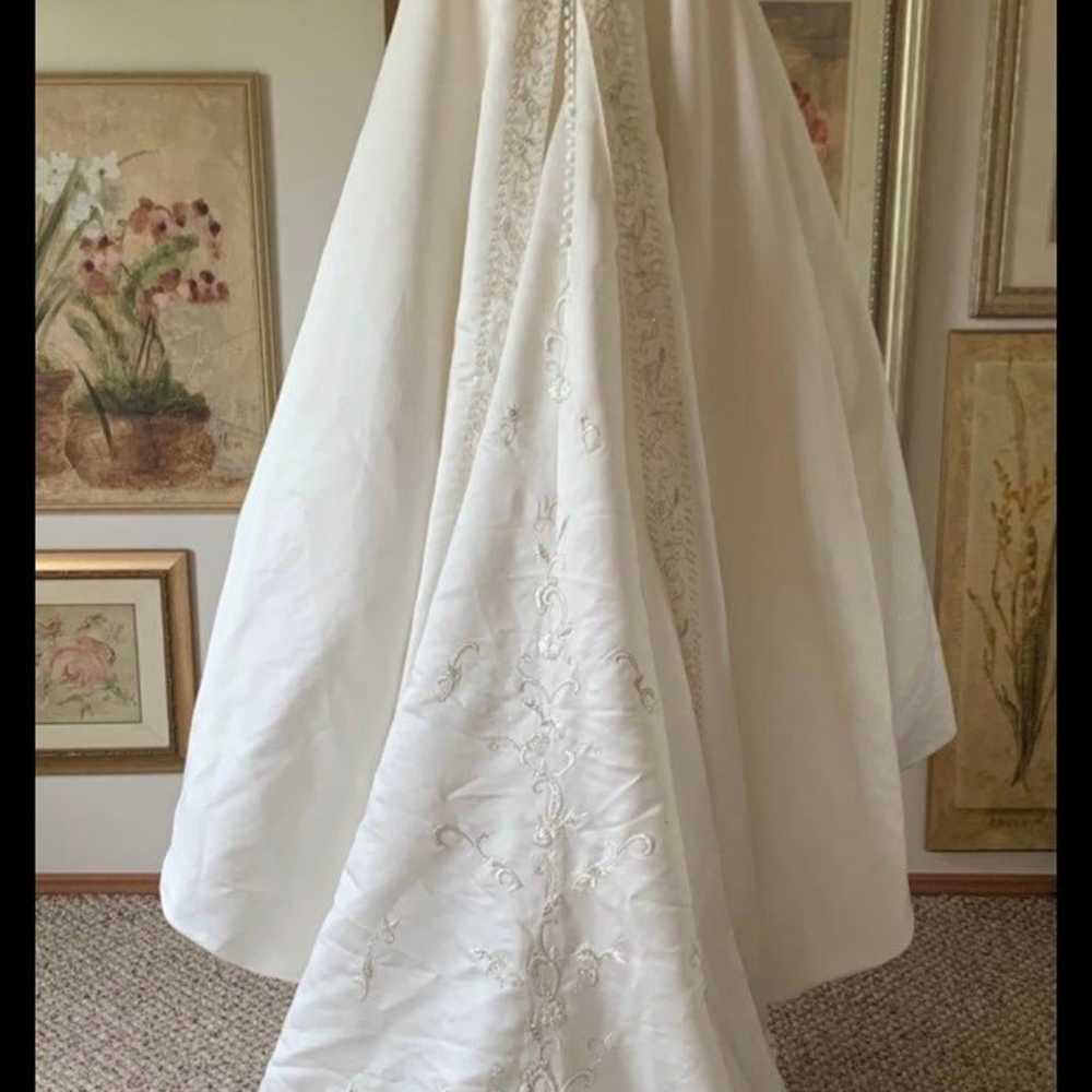 ivory silver accent halter wedding dress - image 2