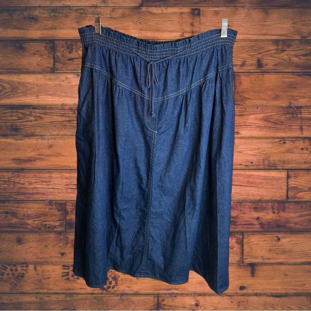 Vintage Vintage Mustang Midi Dark Wash Denim Elas… - image 1