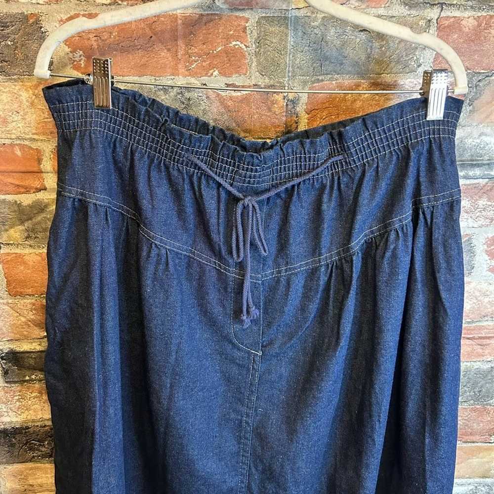 Vintage Vintage Mustang Midi Dark Wash Denim Elas… - image 3