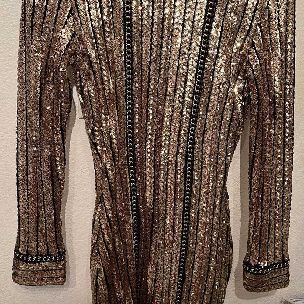 Nadine Merabi Sequin Gold Dress - image 3