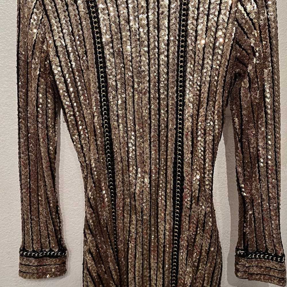 Nadine Merabi Sequin Gold Dress - image 5