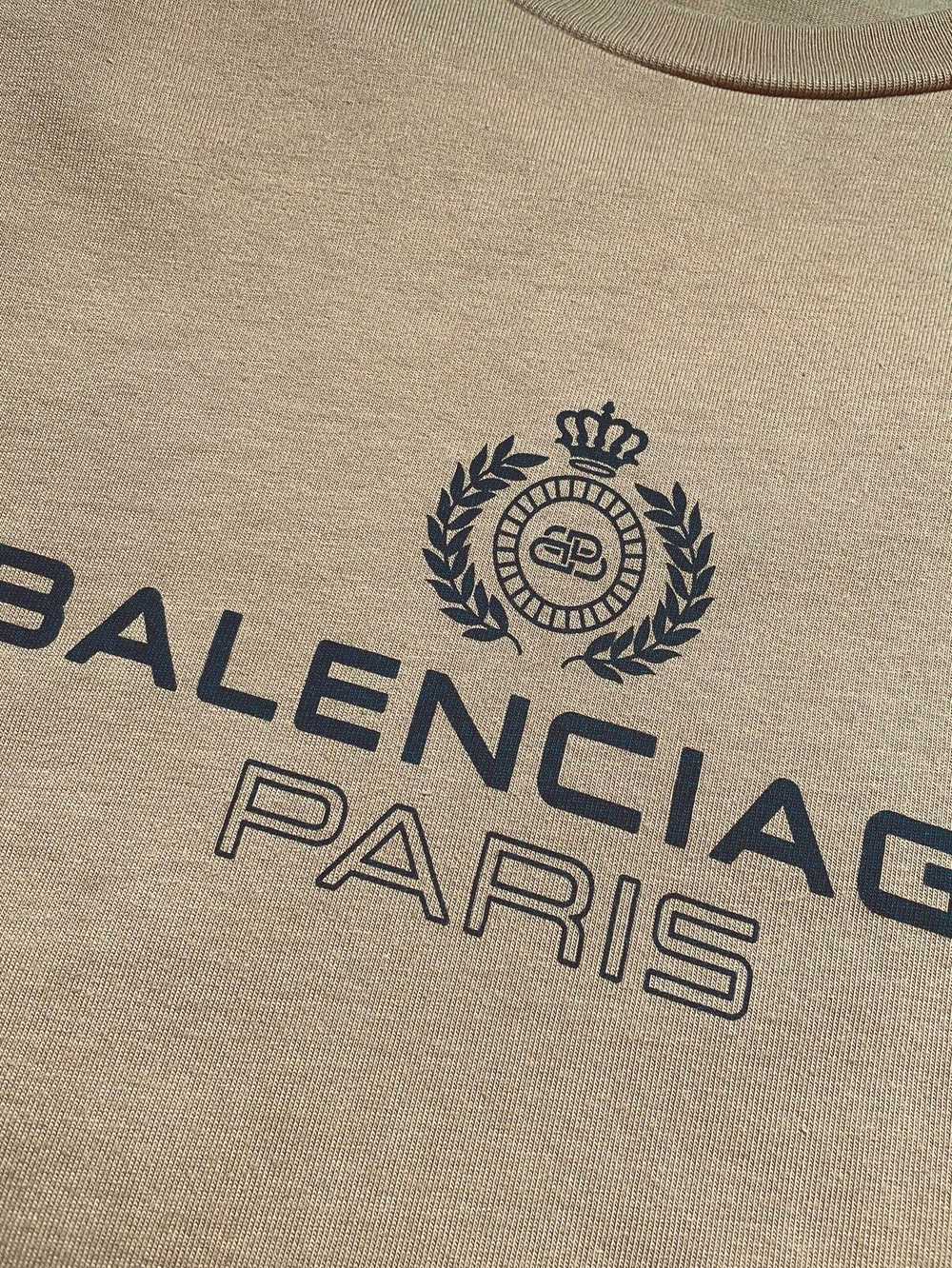 Balenciaga Balenciaga Crown Logo T-shirt in Beige… - image 3