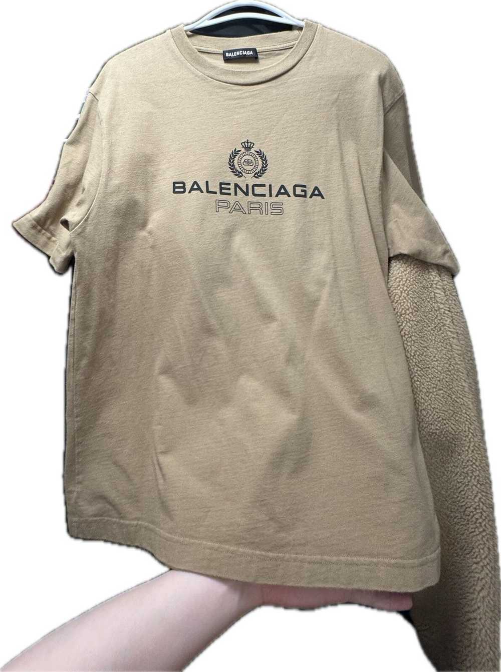 Balenciaga Balenciaga Crown Logo T-shirt in Beige… - image 8