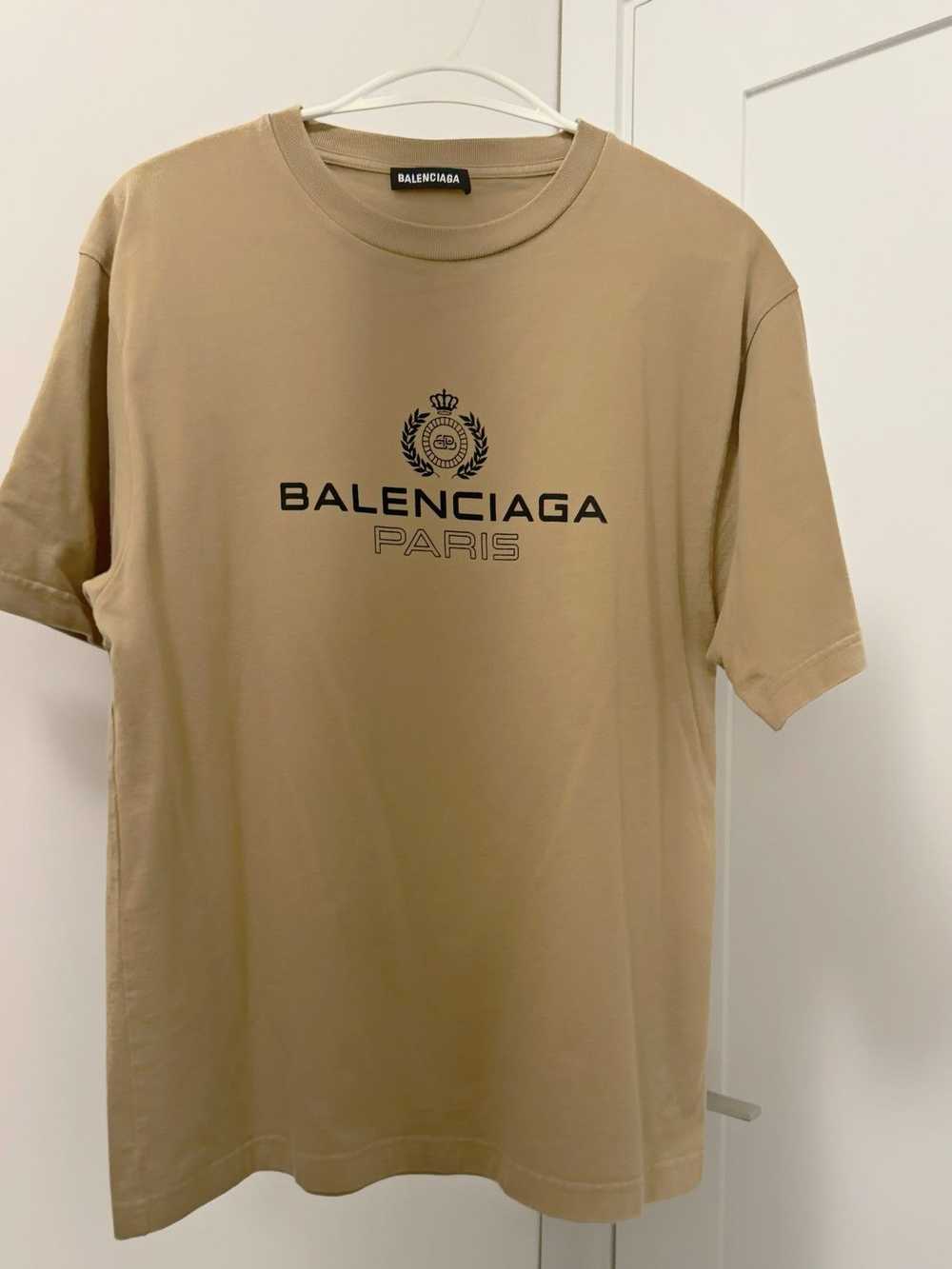 Balenciaga Balenciaga Crown Logo T-shirt in Beige… - image 9