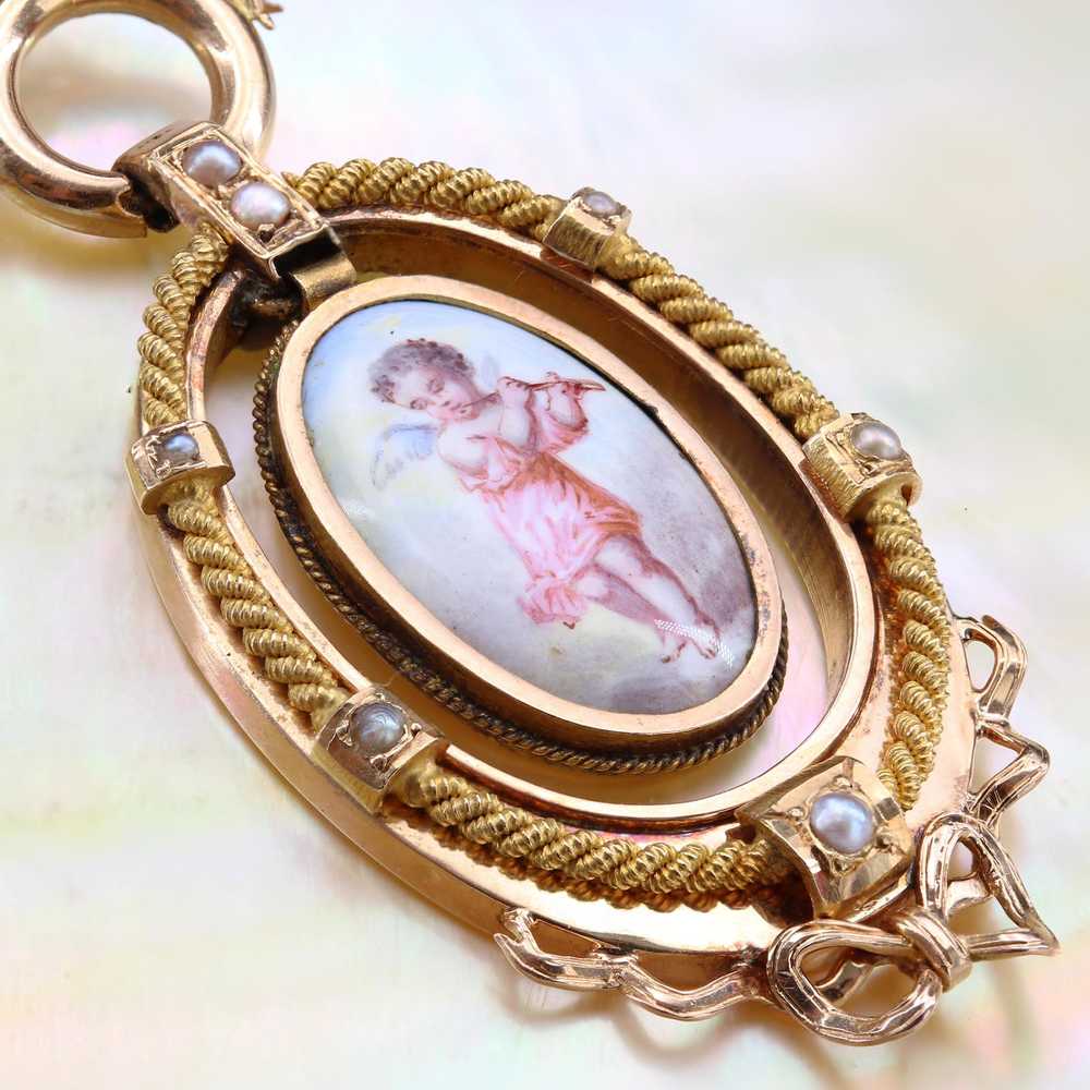 Vintage French 19th Century Miniature Fine Pearl … - image 7