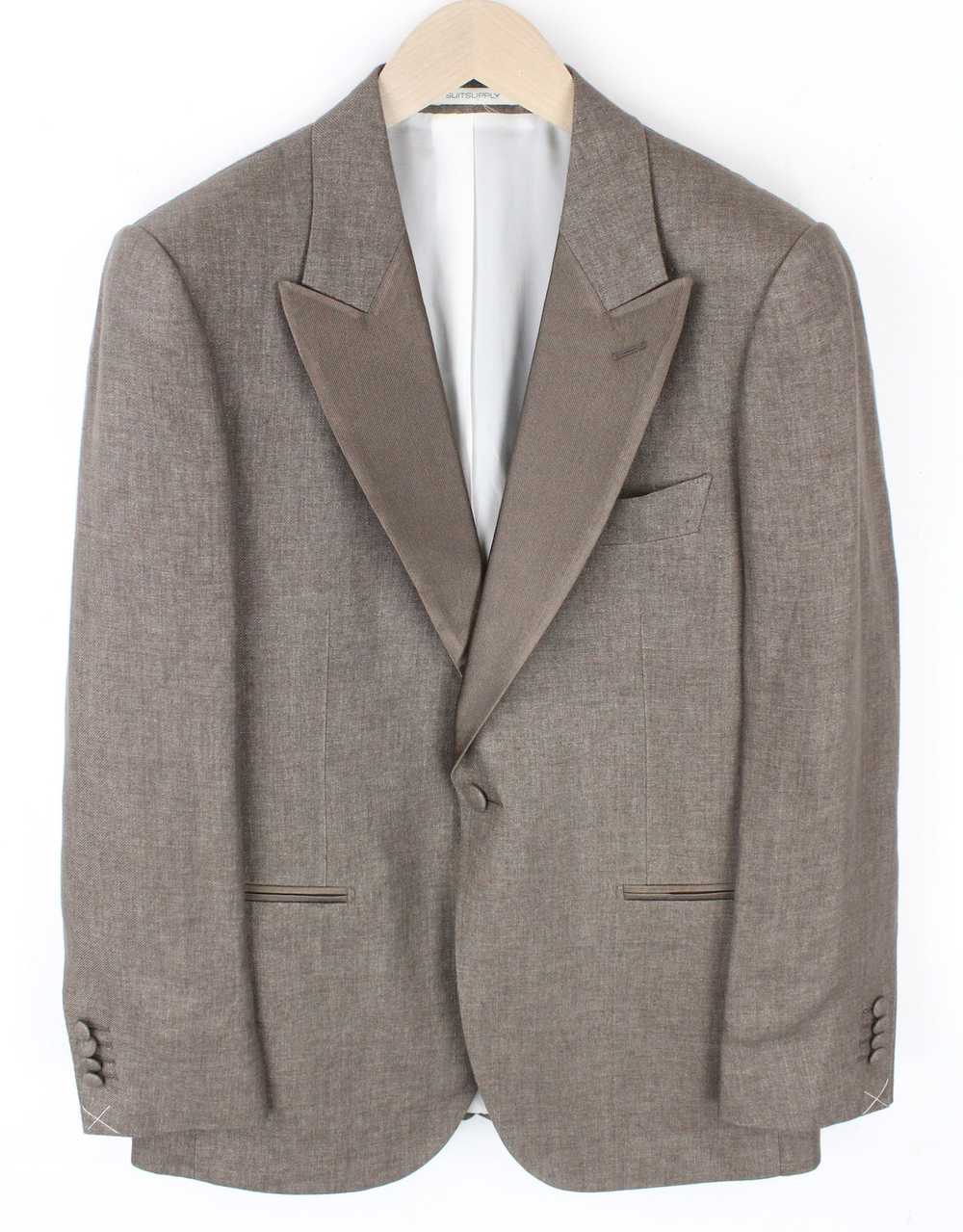 Suitsupply LAZIO UK38S Tuxedo Peak Lapel Linen Br… - image 2