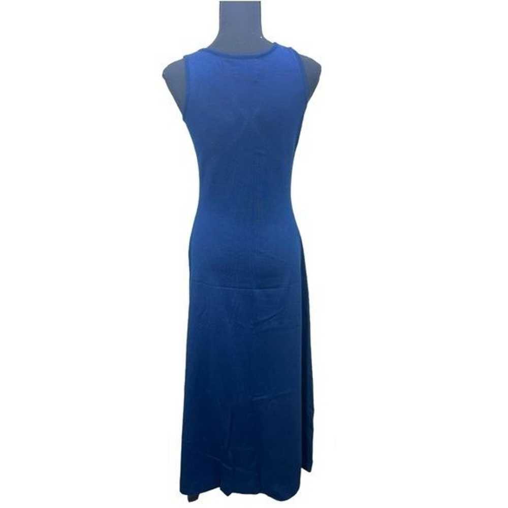 70’s Roncelli Navy Blue Acrylic V Neck sleeveless… - image 2