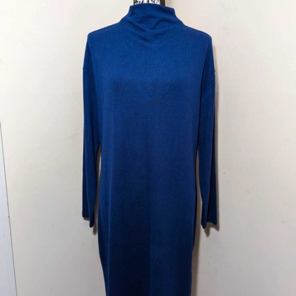 Blue Long sleeve Turtleneck Dress - image 1