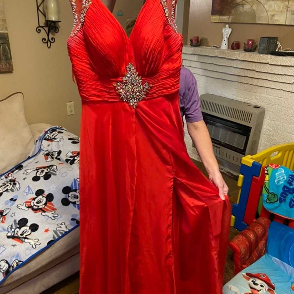 Red sparkle diamond dress - image 1