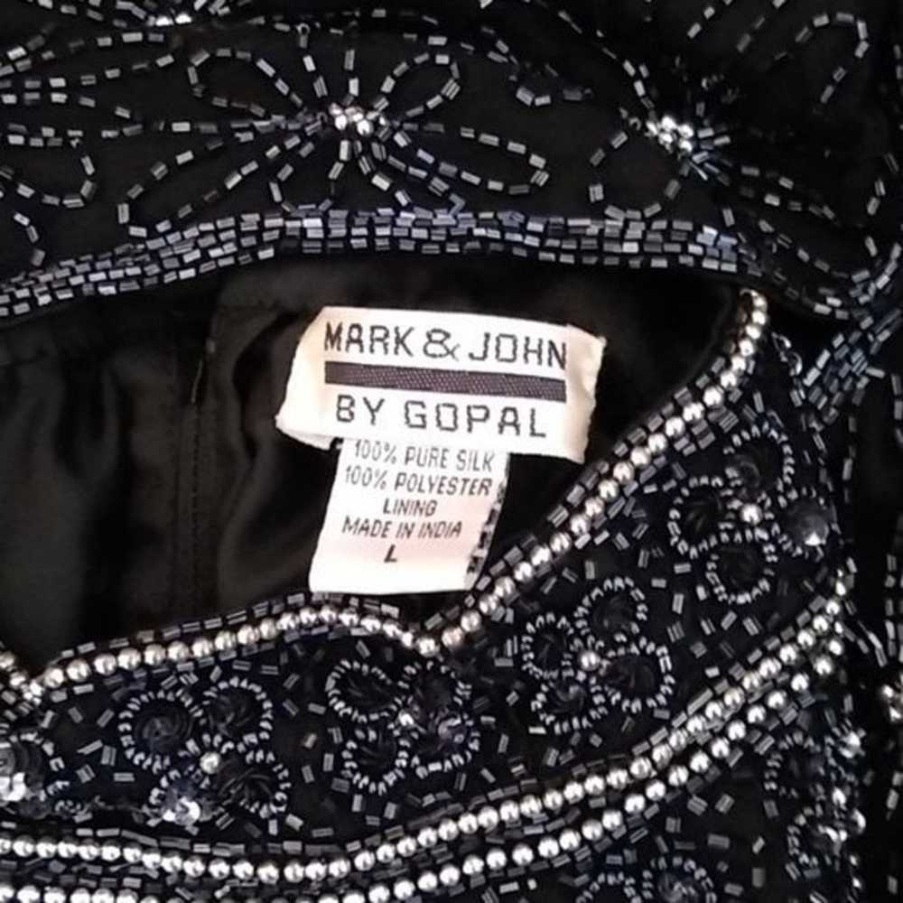 Mark & John Gopal Black Silk Beaded L - image 8