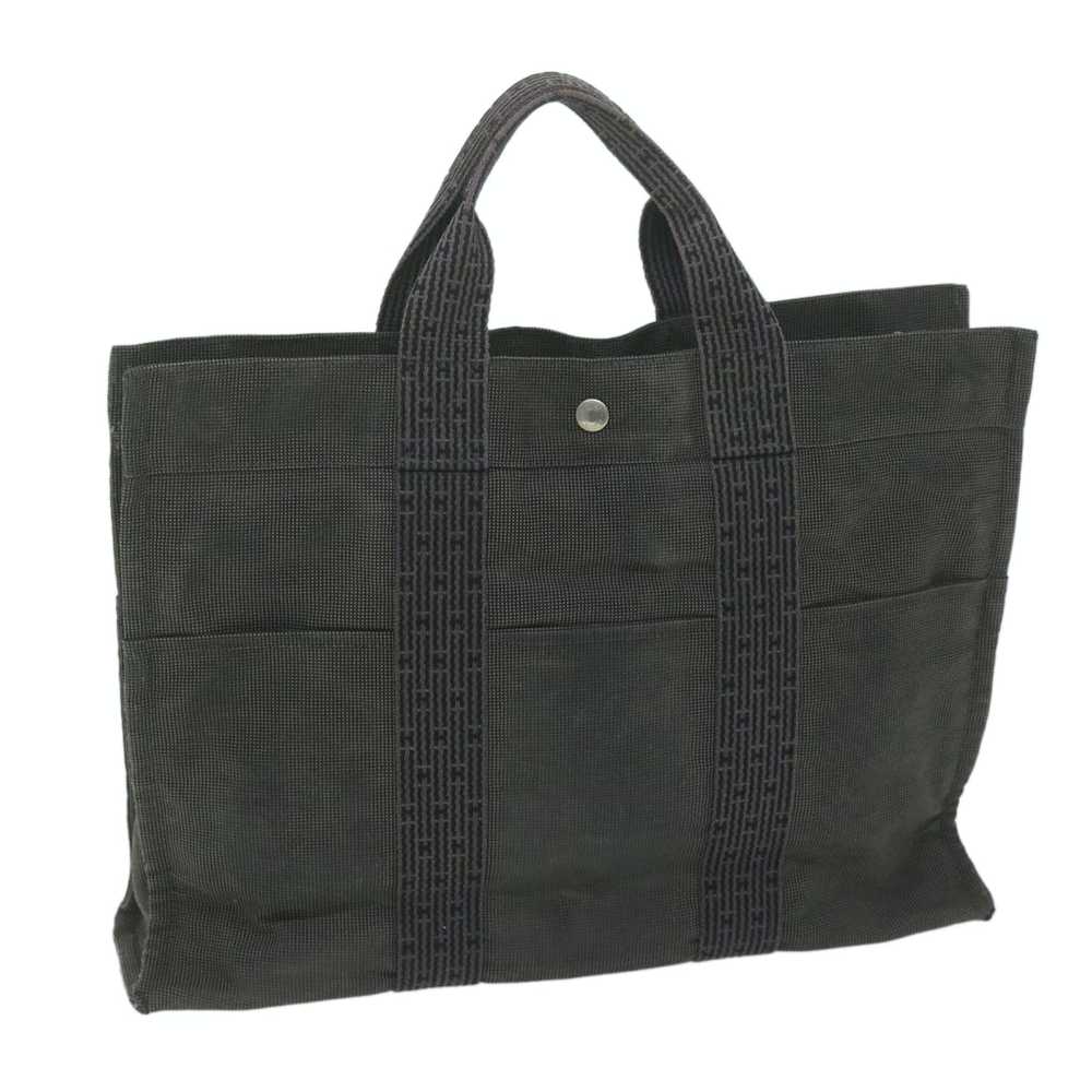 Hermes HERMES Her Line MM Tote Bag Canvas Gray Au… - image 1