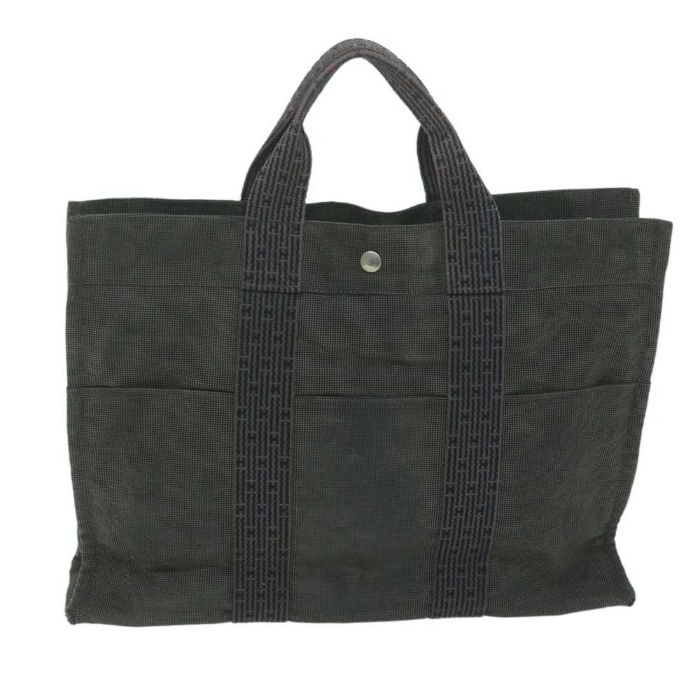 Hermes HERMES Her Line MM Tote Bag Canvas Gray Au… - image 2