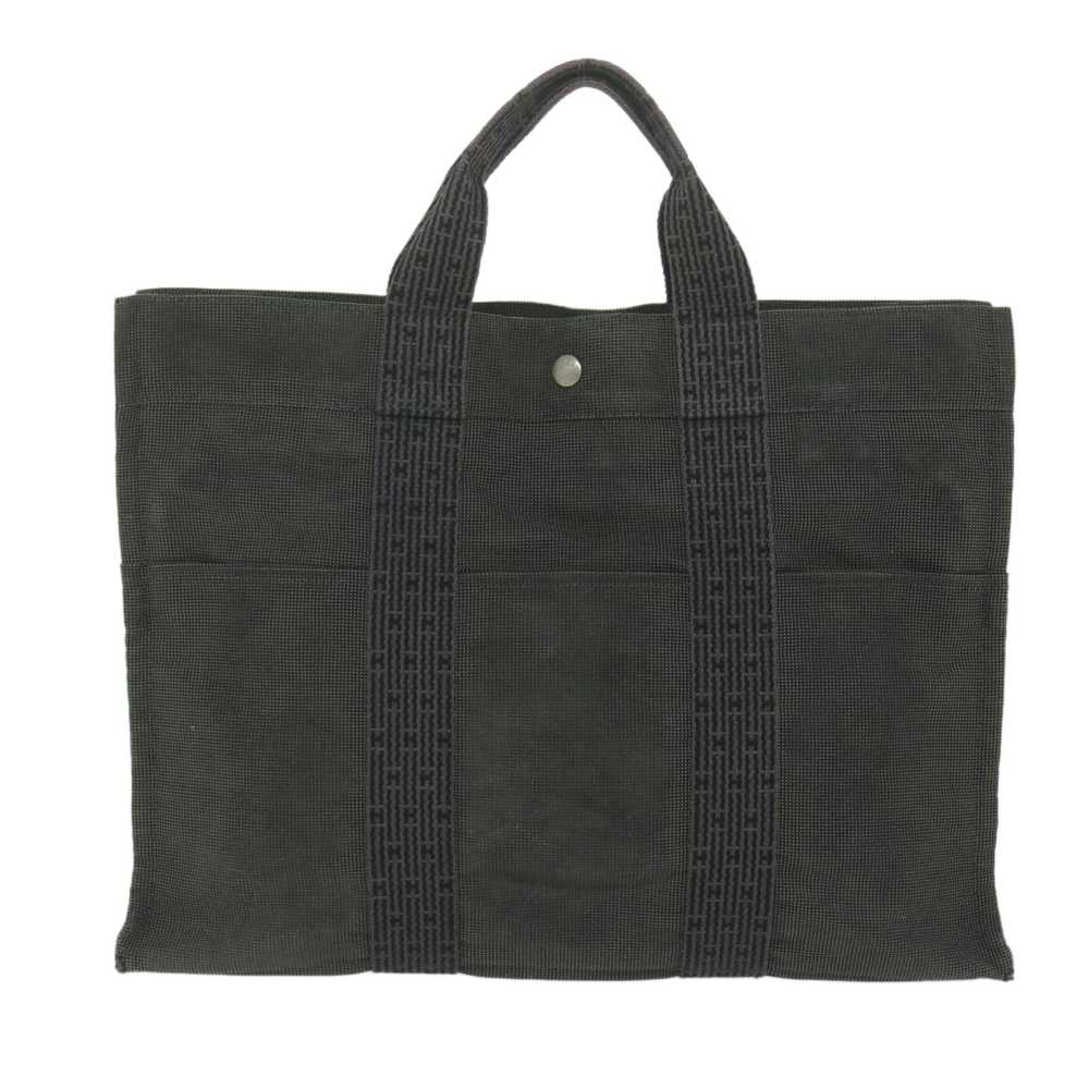 Hermes HERMES Her Line MM Tote Bag Canvas Gray Au… - image 3