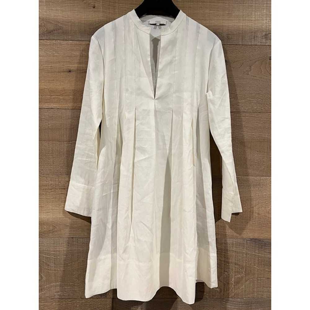 NWOT VINCE Trapeze-Pleated Long-Sleeve off white … - image 3