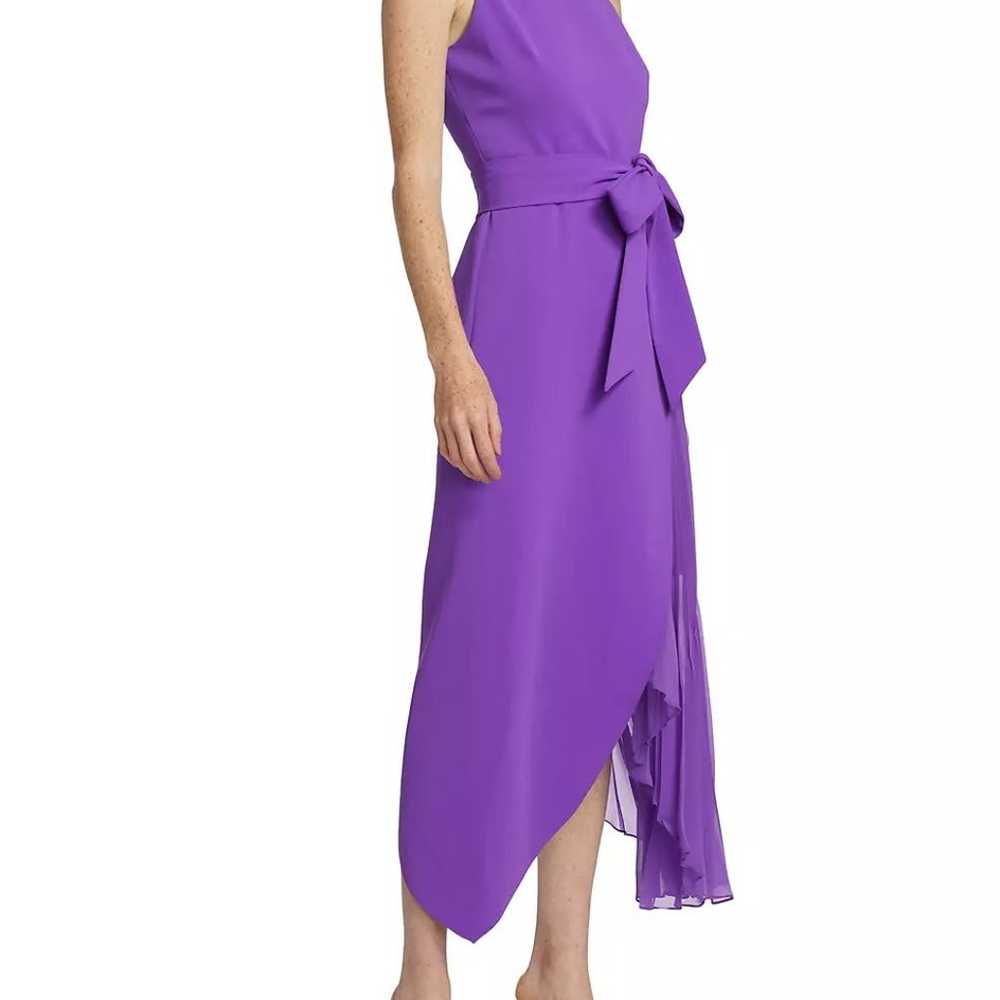 $475 Badgley Mischka Belted Tulip-Skirt Midi-Dres… - image 2