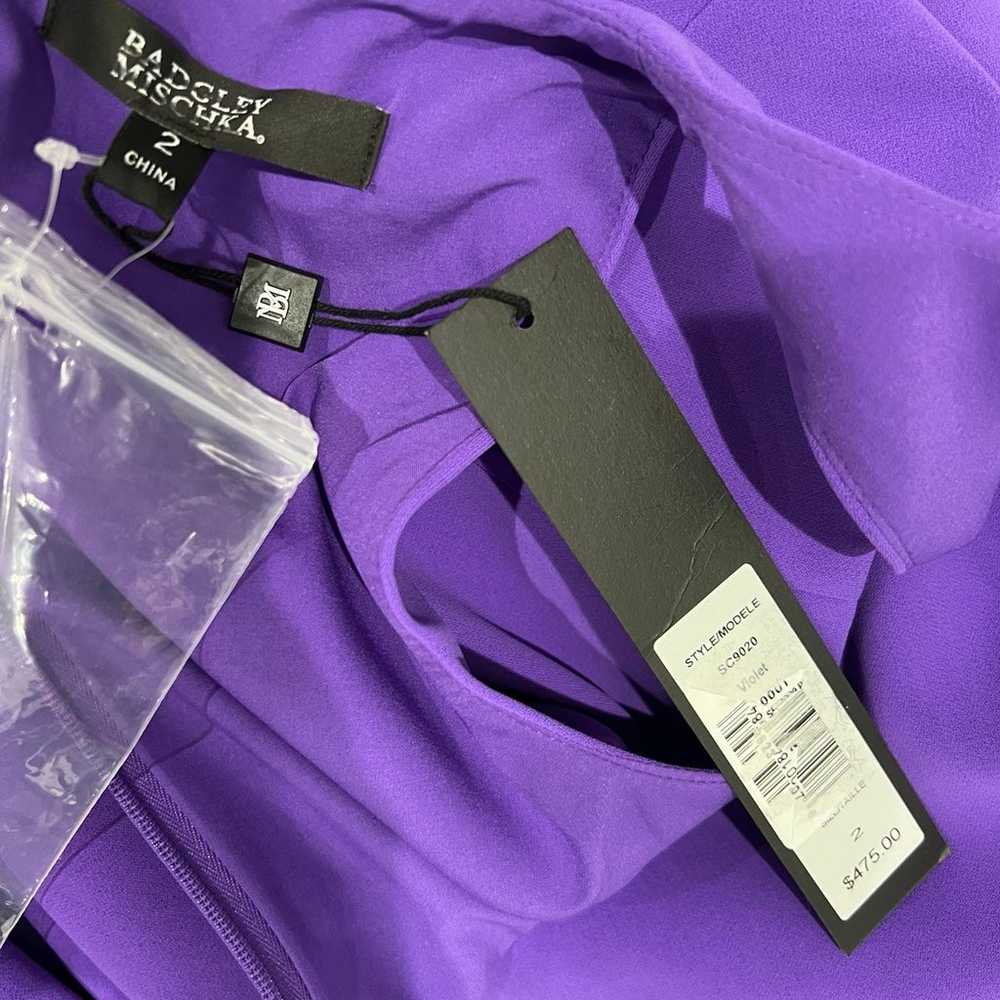 $475 Badgley Mischka Belted Tulip-Skirt Midi-Dres… - image 8