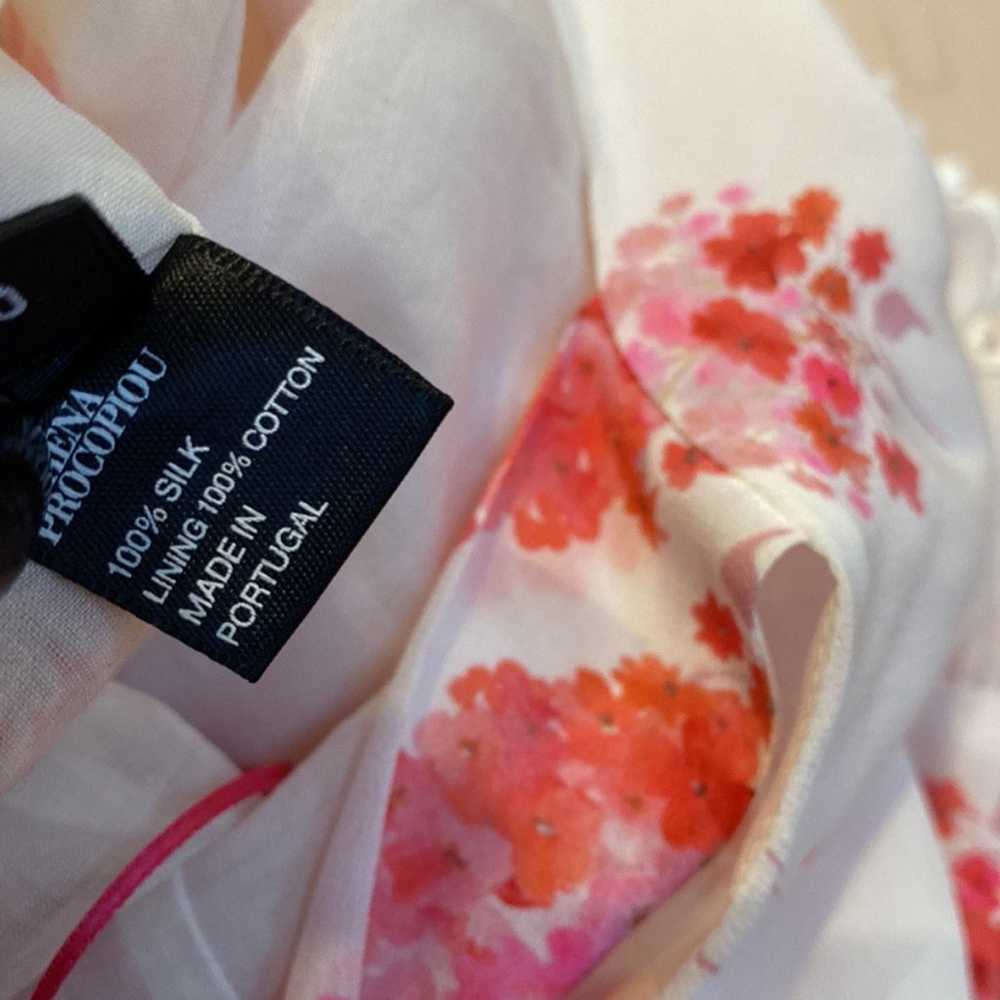 $472 Athena Procopiou silk floral lace trim Rompe… - image 10