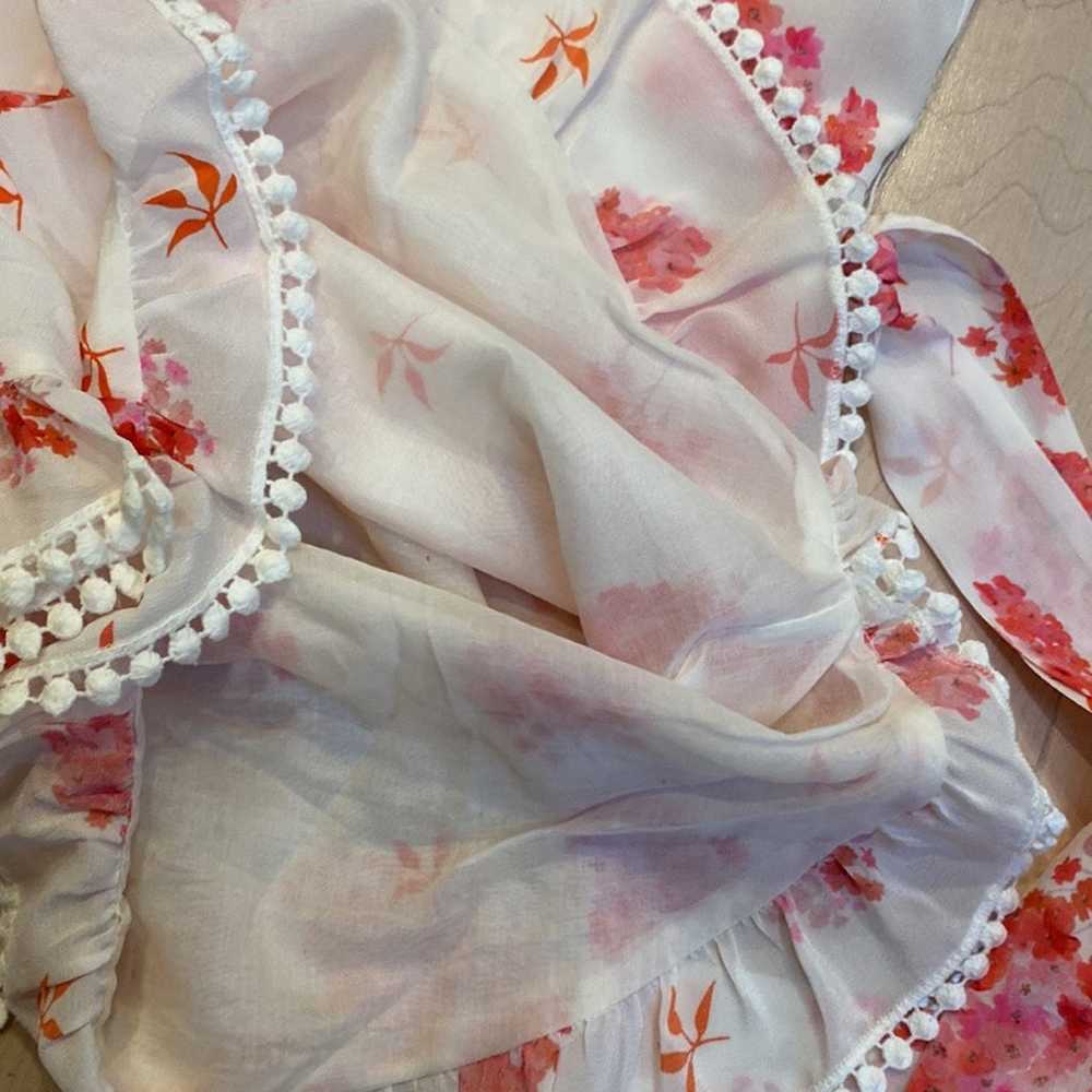 $472 Athena Procopiou silk floral lace trim Rompe… - image 12