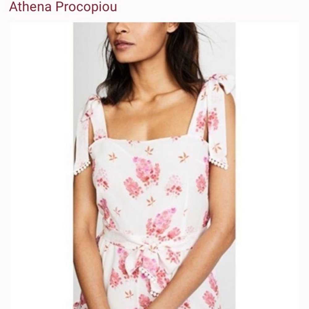 $472 Athena Procopiou silk floral lace trim Rompe… - image 2