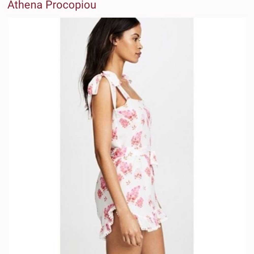$472 Athena Procopiou silk floral lace trim Rompe… - image 3