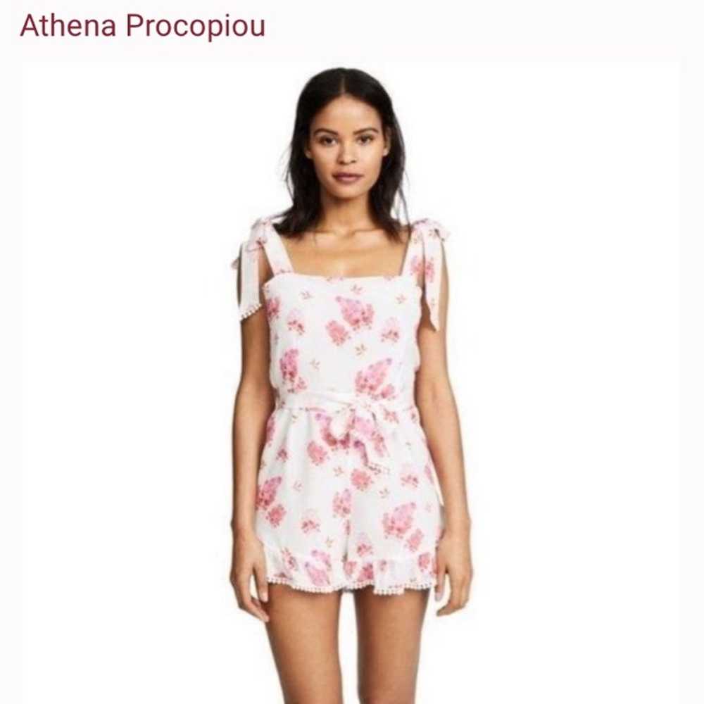 $472 Athena Procopiou silk floral lace trim Rompe… - image 4