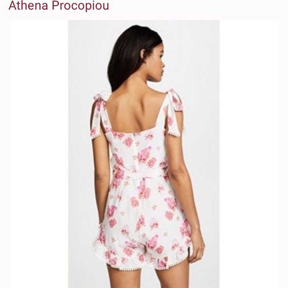 $472 Athena Procopiou silk floral lace trim Rompe… - image 5