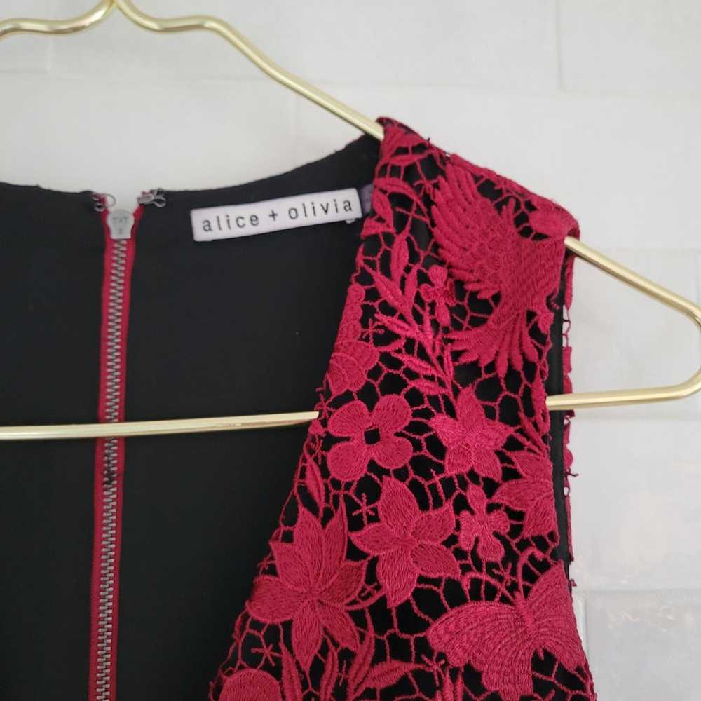 Alice + Olivia Katia Ruffled Lace Sheath Dress Sl… - image 3