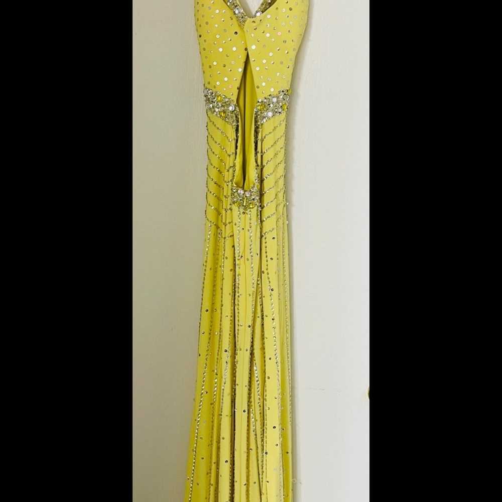 Yellow Sequined Prom Dress - image 2