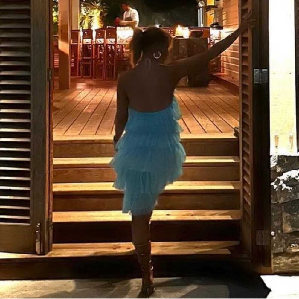 the bar dress in amalfi blue - image 4
