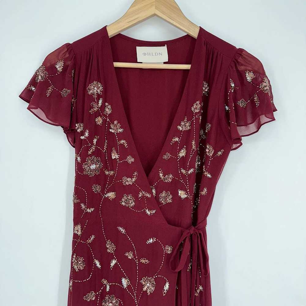 BHLDN Plymouth Dress Wrap Flutter Sleeve Floral B… - image 6