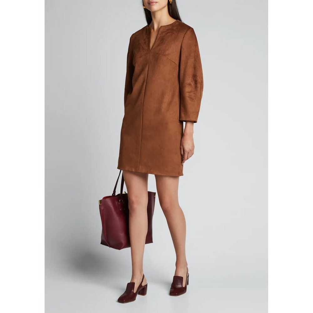Tibi Ultrasuede Sculpted Sleeve Dress Brown Tunic… - image 2