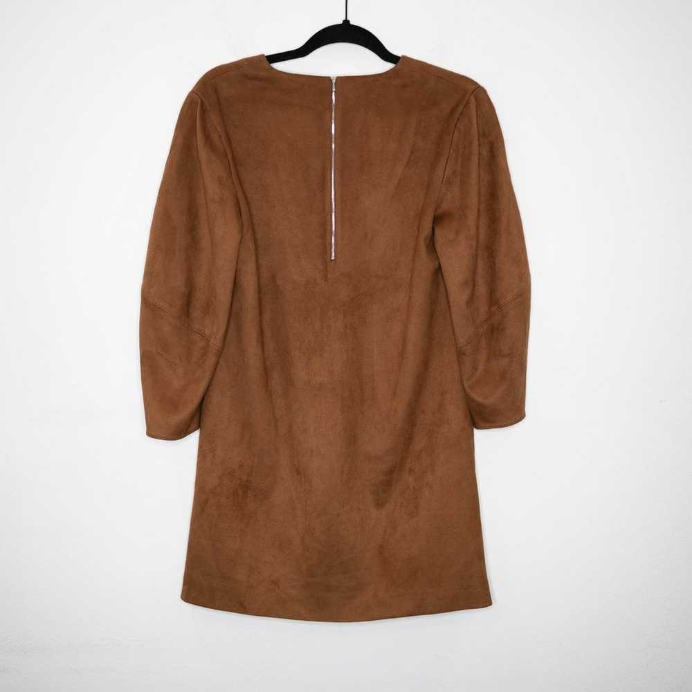 Tibi Ultrasuede Sculpted Sleeve Dress Brown Tunic… - image 5
