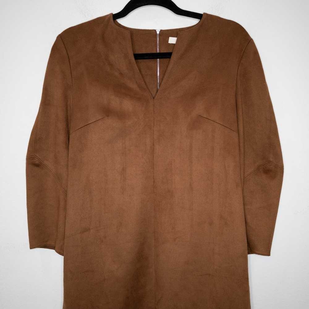 Tibi Ultrasuede Sculpted Sleeve Dress Brown Tunic… - image 6