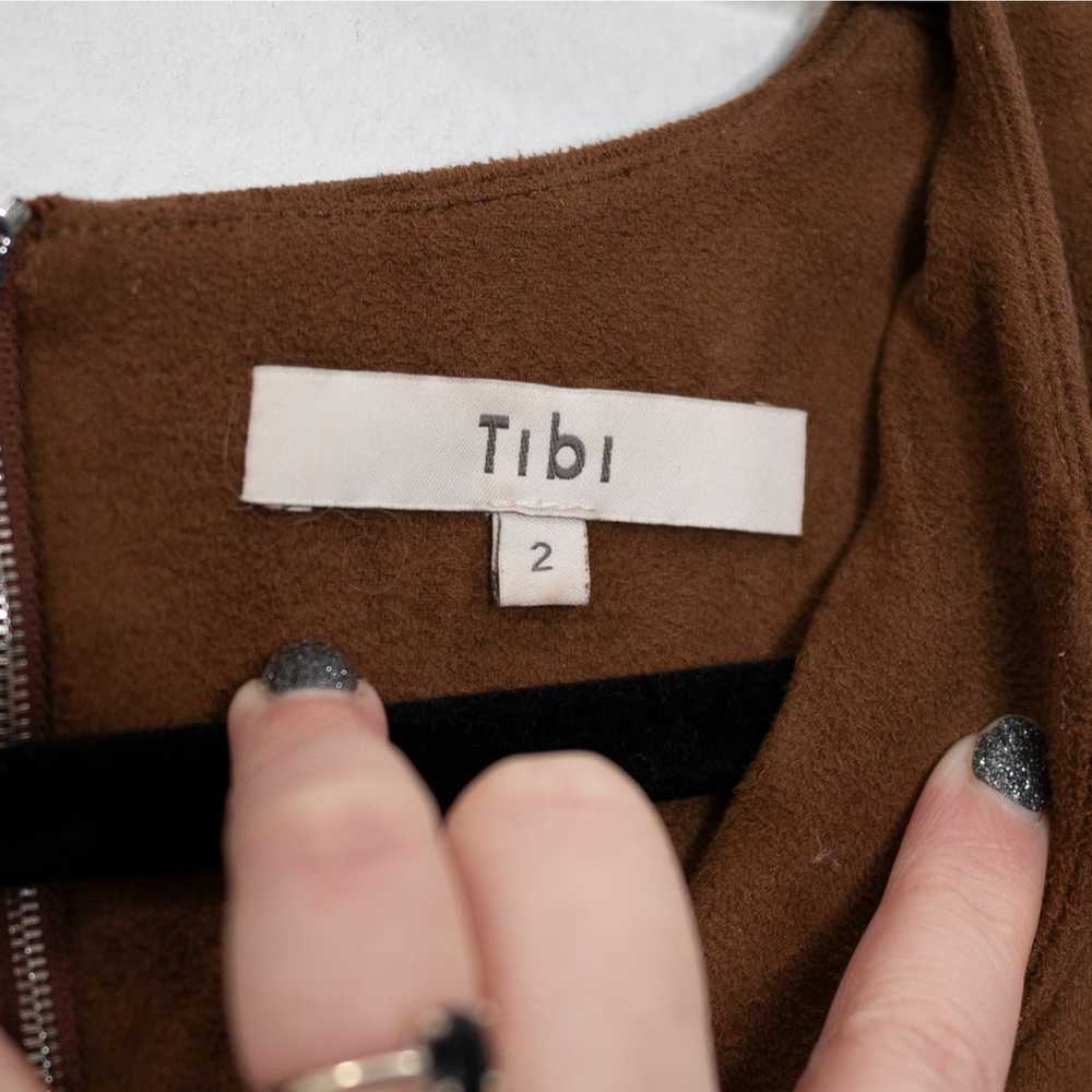 Tibi Ultrasuede Sculpted Sleeve Dress Brown Tunic… - image 7