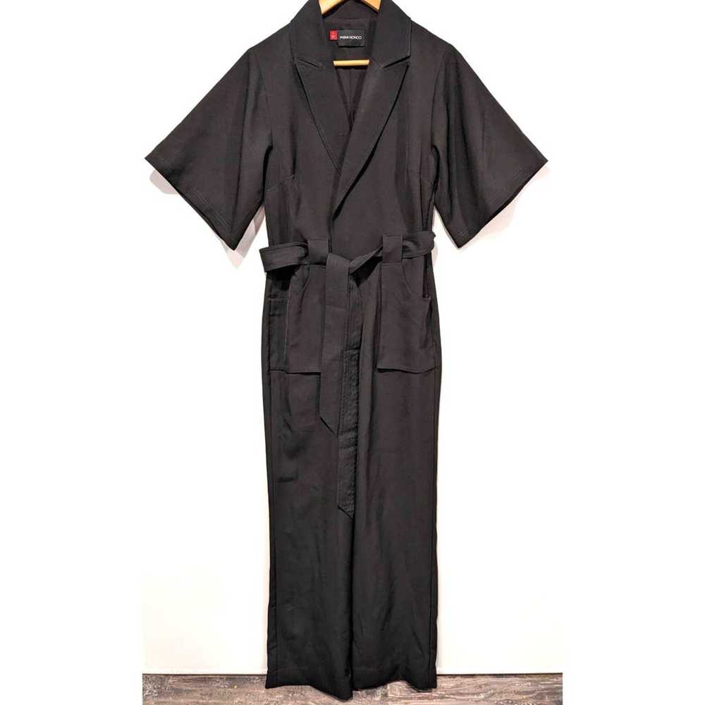 Misha Nonoo Black Belted Jumpsuit Short Sleeves R… - image 1