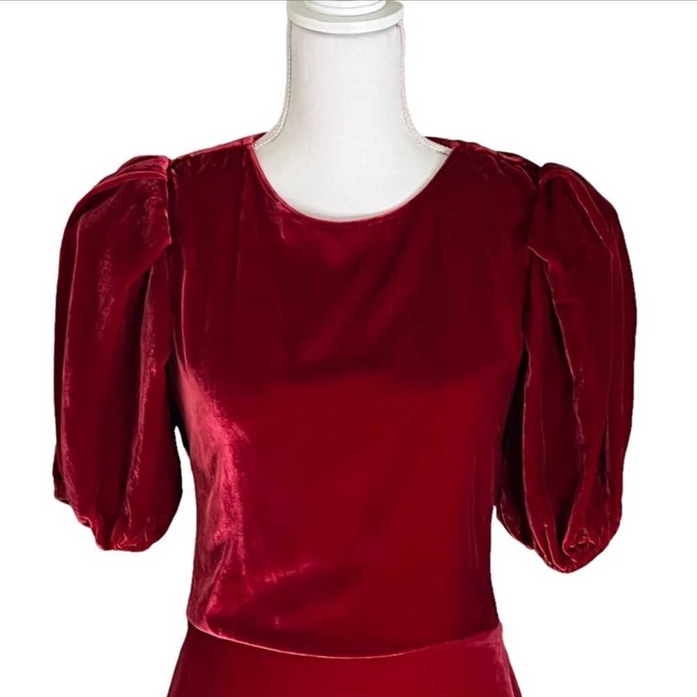 Reformation Livia Velvet Puff Sleeve Midi Dress i… - image 5