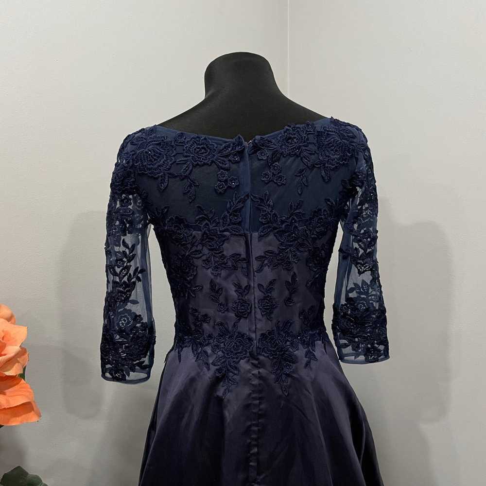La Femme 27988 Navy Embroidered Gown 6 - image 4