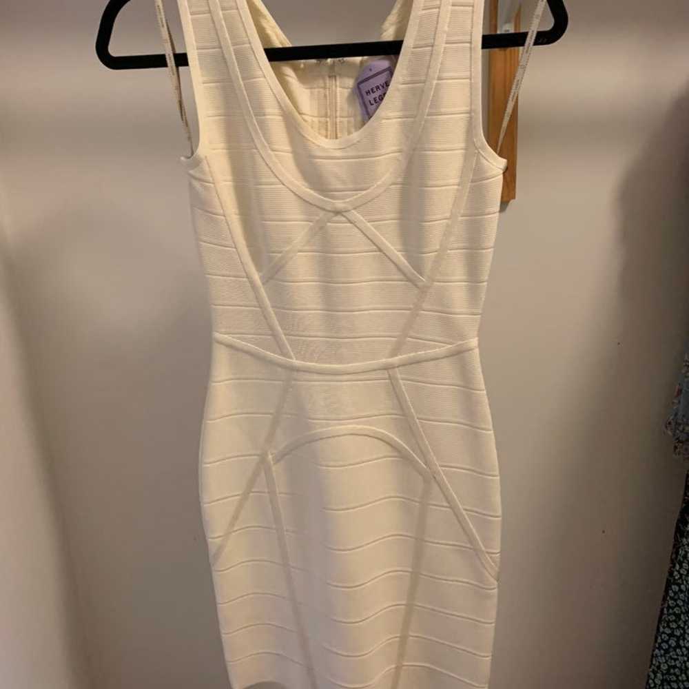 Herve Leger White Dress, Size S - image 1