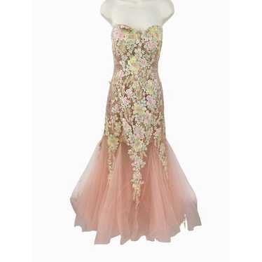 MIUSOL Plus Contrast Floral Lace Chiffon Maxi Formal Dress
