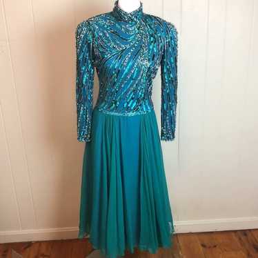 Vintage Bob Mackie Sequin Beaded Silk Glam Party … - image 1