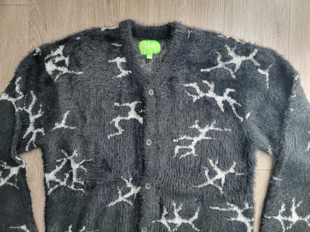 Huf HUF Cracked Cardigan Quake Pattern Sweater - … - image 2