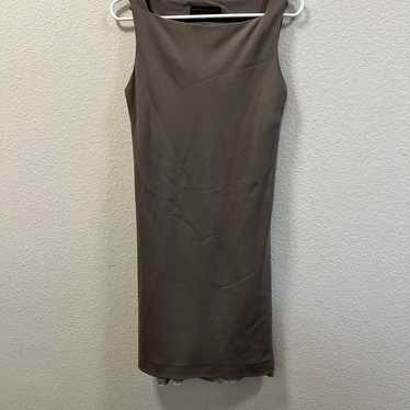 Donna Karan  Green Linen Midi Length Dress