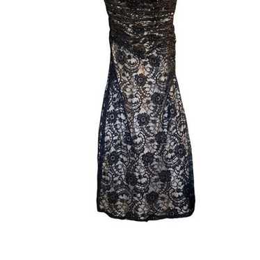 La Femme Black Lace Sequin Beaded Gown